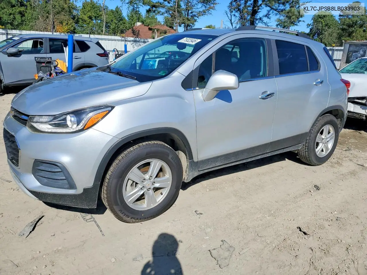 CHEVROLET TRAX 2020, VIN KL7CJPSB8LB033903