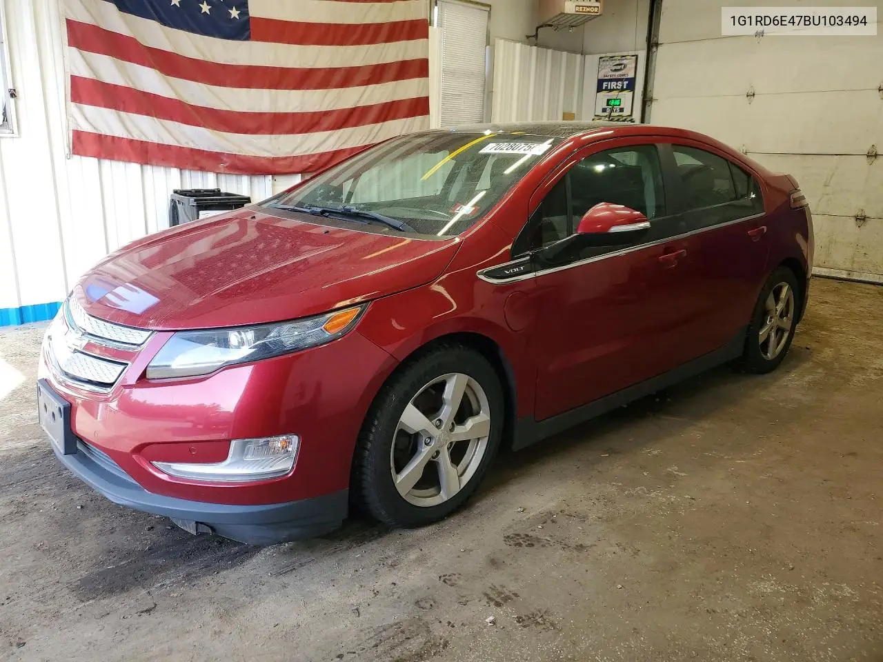 CHEVROLET VOLT 2011, VIN 1G1RD6E47BU103494