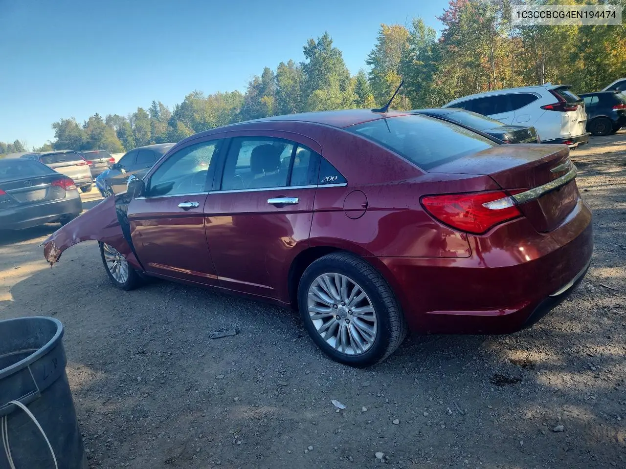 2014 CHRYSLER 200 VIN 1C3CCBCG4EN194474 — фото 2
