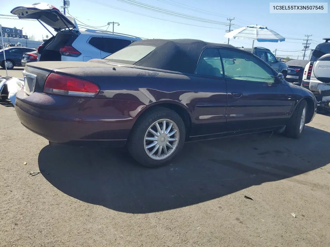 2003 CHRYSLER SEBRING VIN 1C3EL55TX3N507545 — фото 3