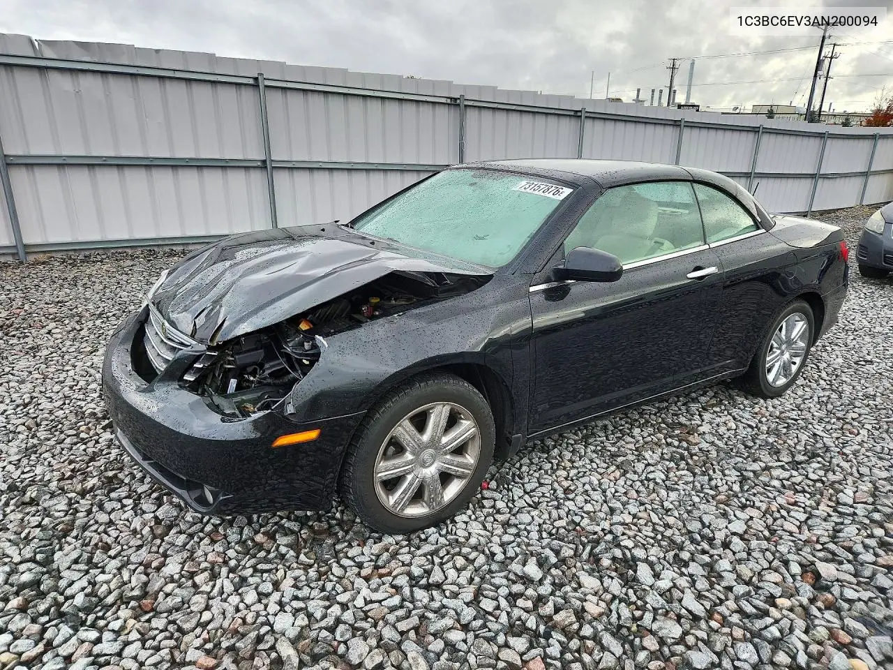 CHRYSLER SEBRING 2010, VIN 1C3BC6EV3AN200094