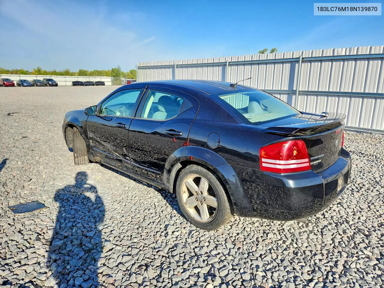2008 DODGE AVENGER VIN 1B3LC76M18N139870 — фото 2