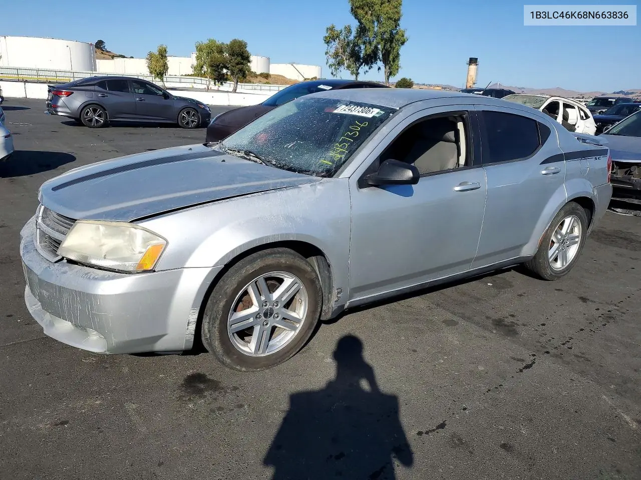 DODGE AVENGER 2008, VIN 1B3LC46K68N663836