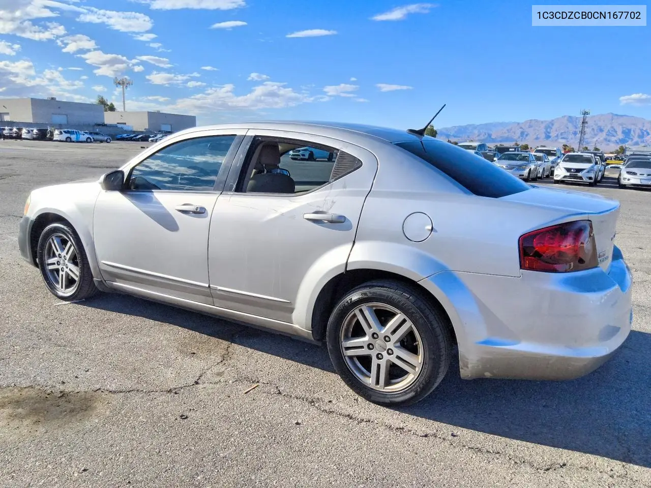 2012 DODGE AVENGER VIN 1C3CDZCB0CN167702 — фото 2