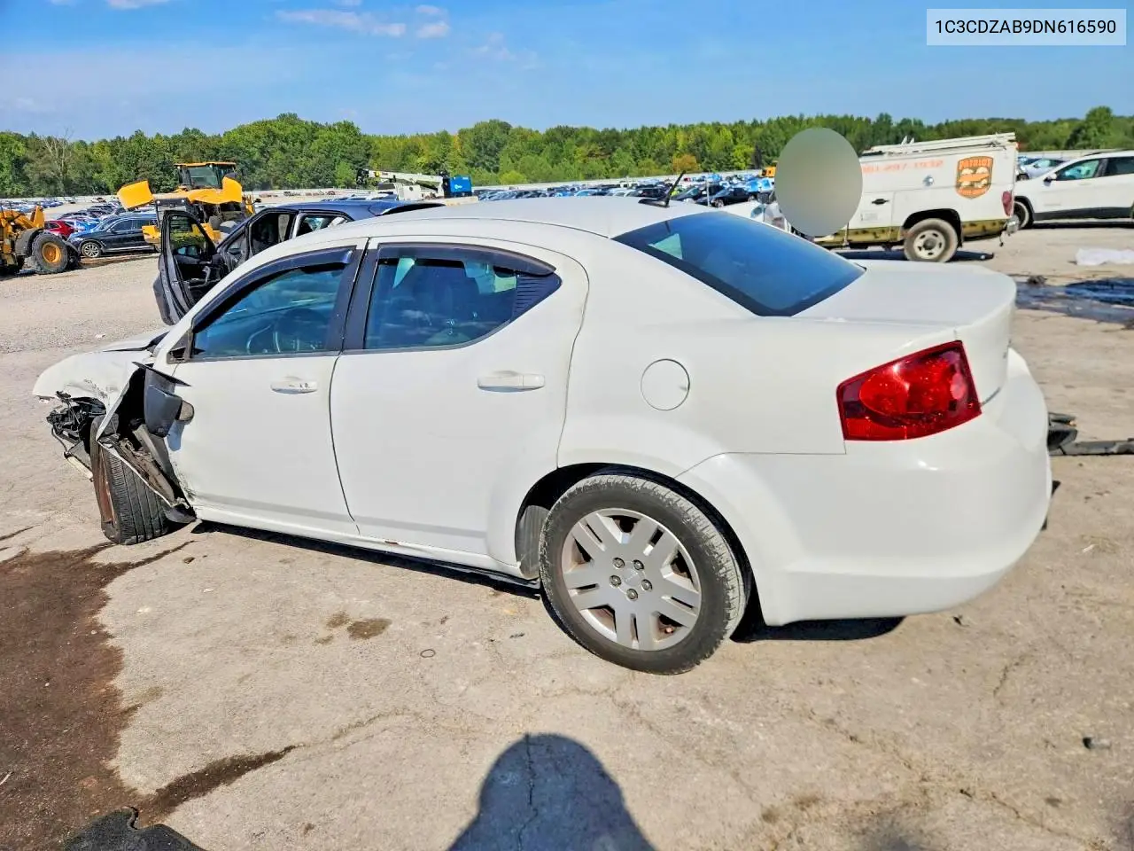 2013 DODGE AVENGER VIN 1C3CDZAB9DN616590 — фото 2