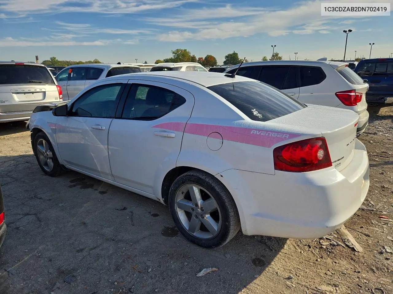 2013 DODGE AVENGER VIN 1C3CDZAB2DN702419 — фото 2