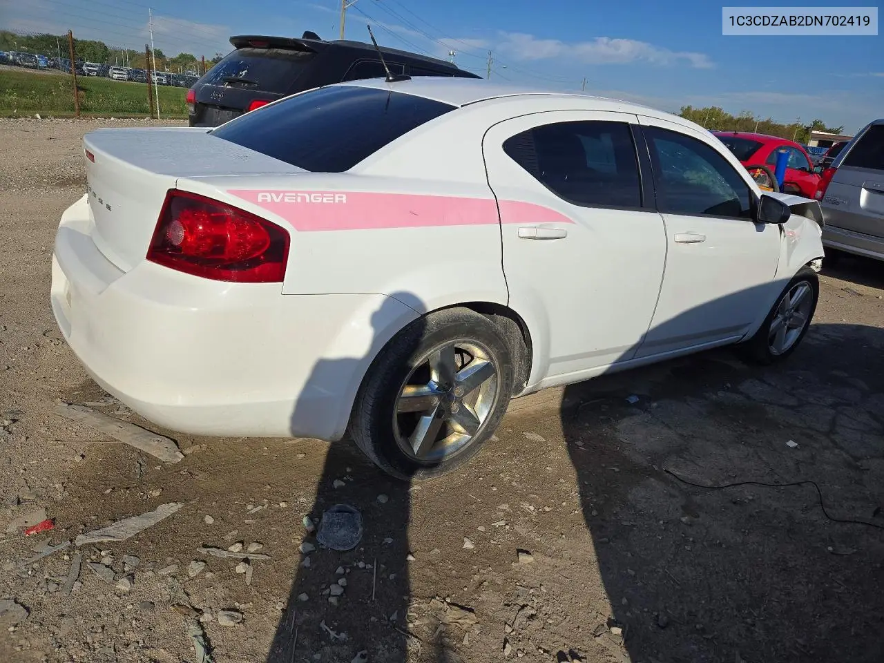 2013 DODGE AVENGER VIN 1C3CDZAB2DN702419 — фото 3