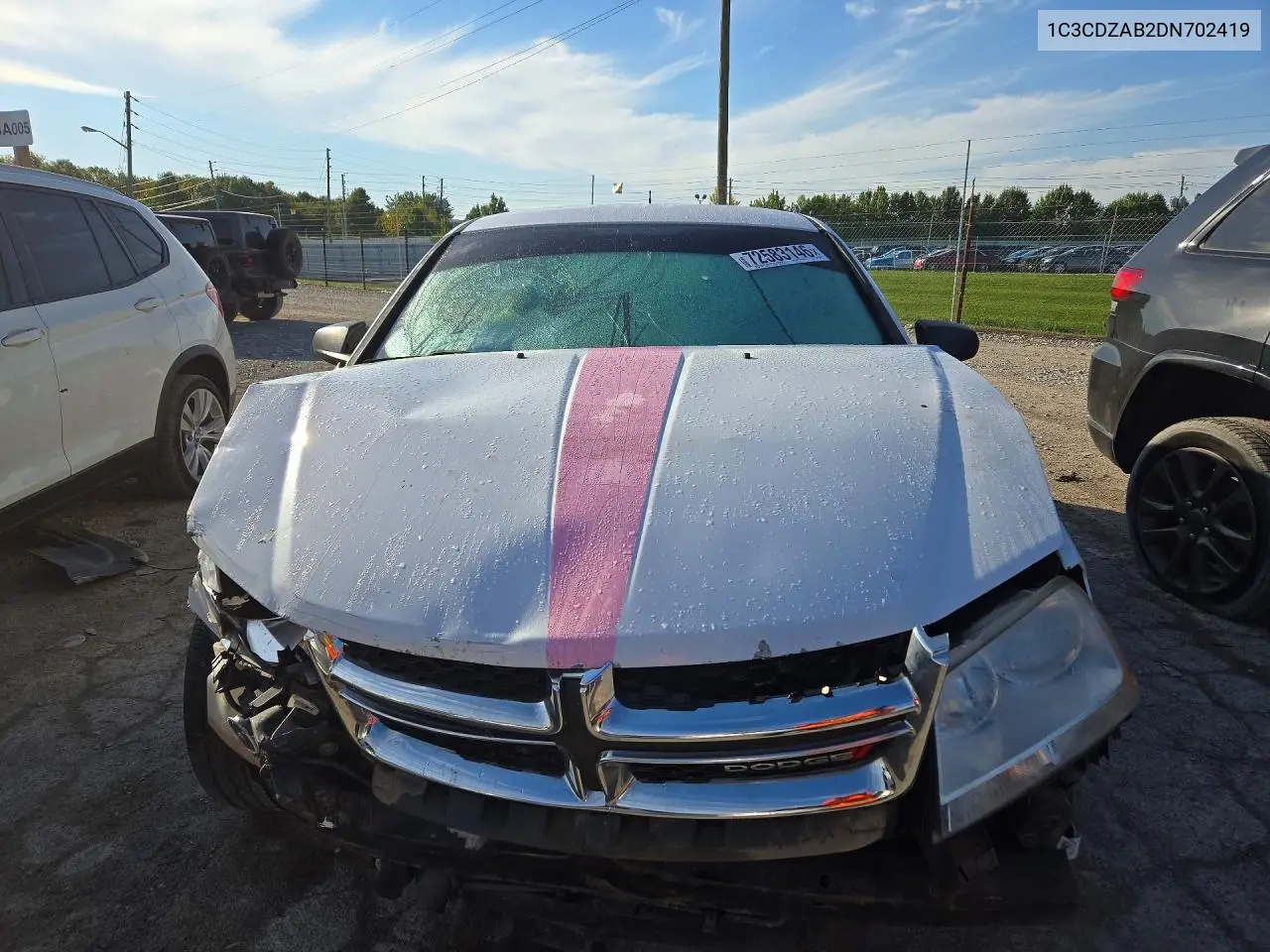 2013 DODGE AVENGER VIN 1C3CDZAB2DN702419 — фото 5