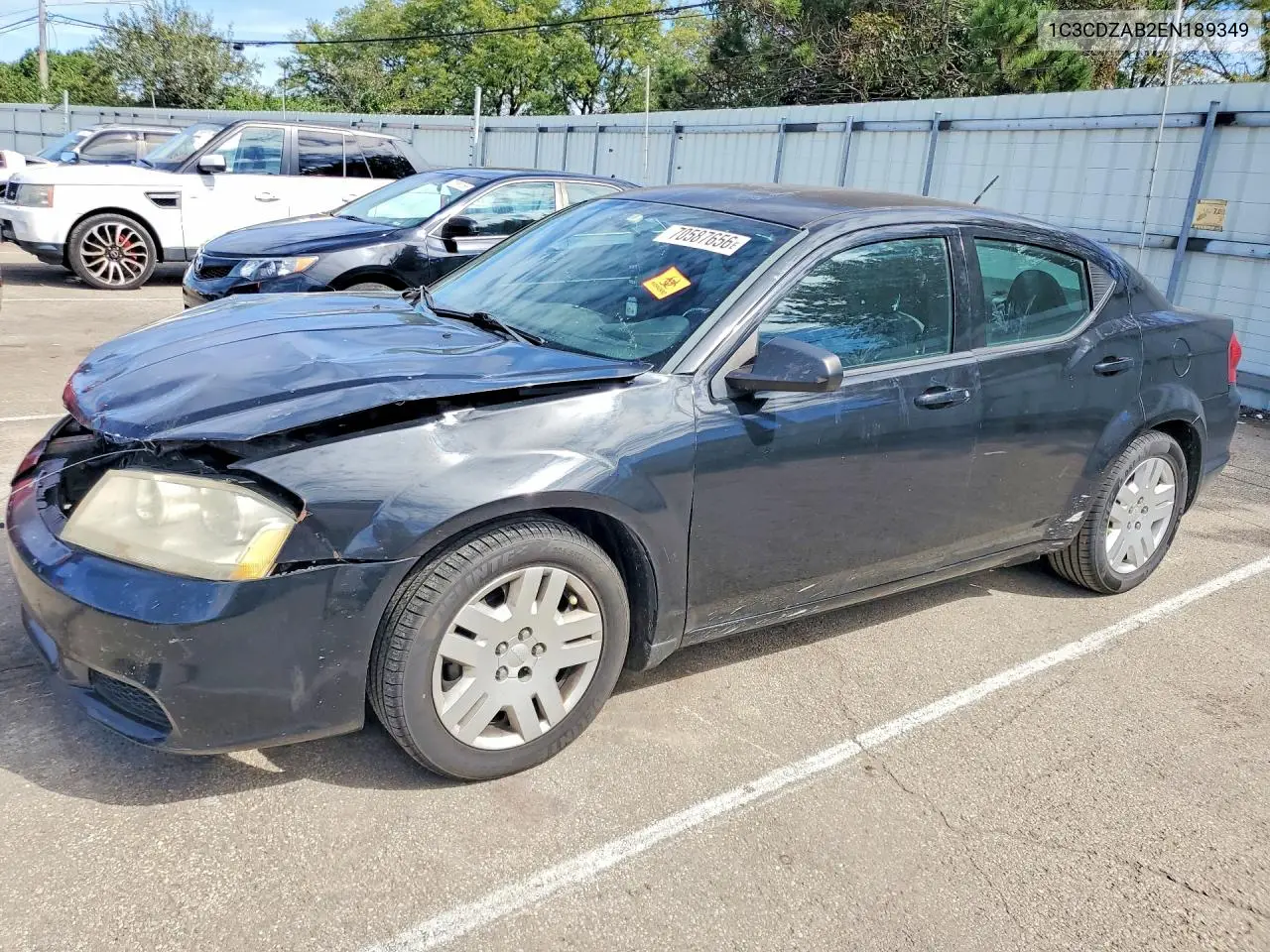 DODGE AVENGER 2014, VIN 1C3CDZAB2EN189349