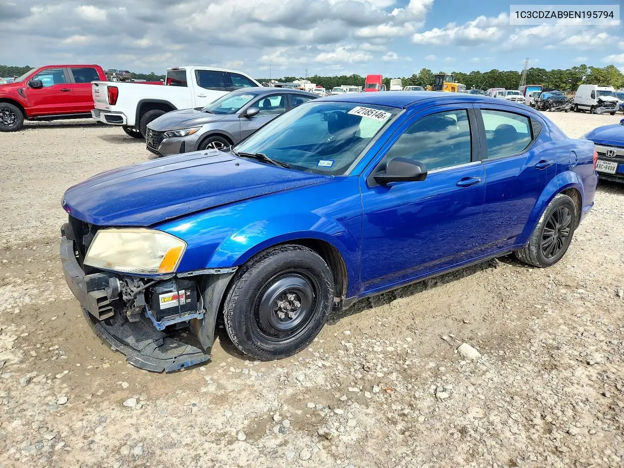 DODGE AVENGER 2014, VIN 1C3CDZAB9EN195794