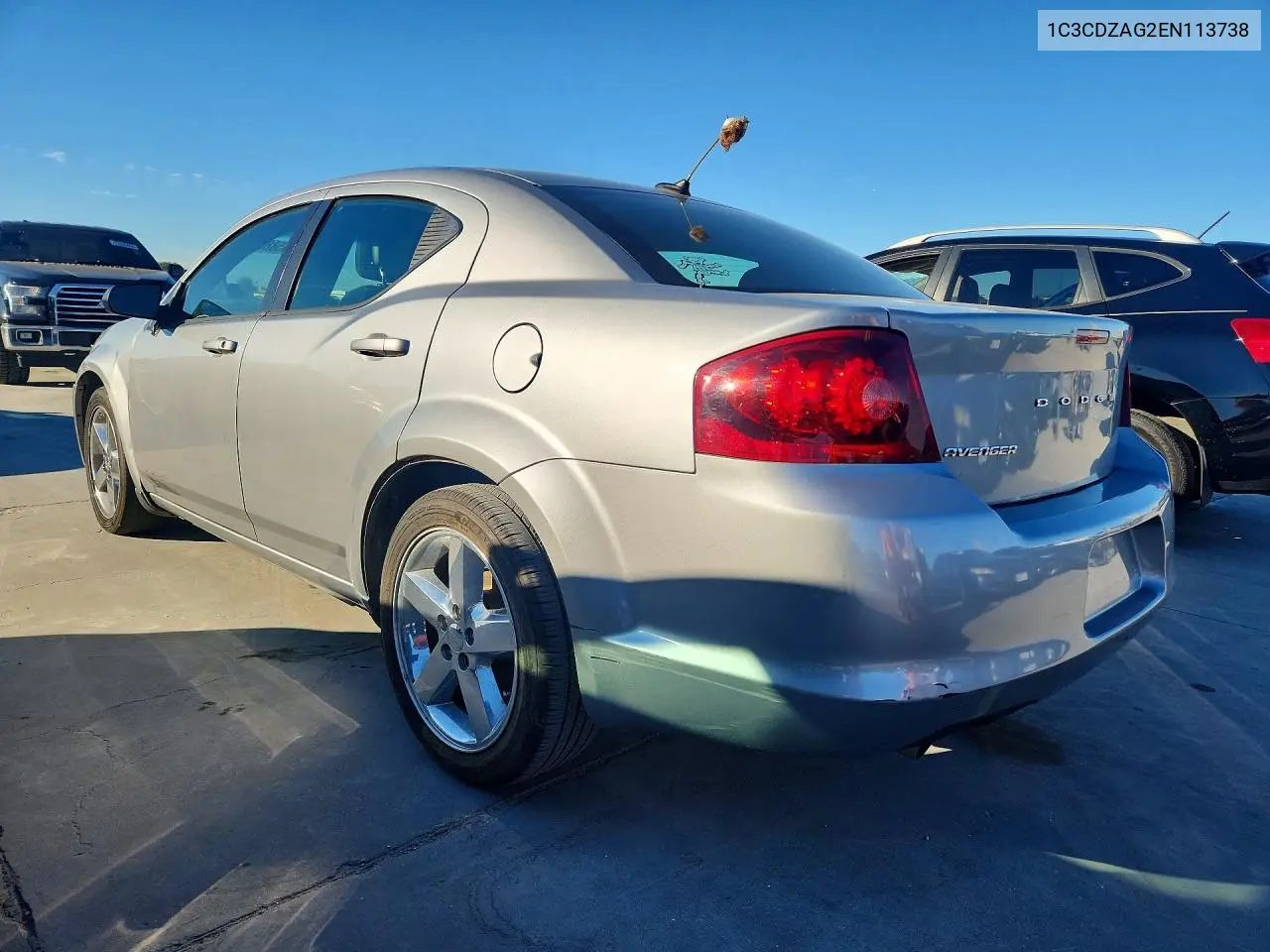 2014 DODGE AVENGER VIN 1C3CDZAG2EN113738 — фото 2