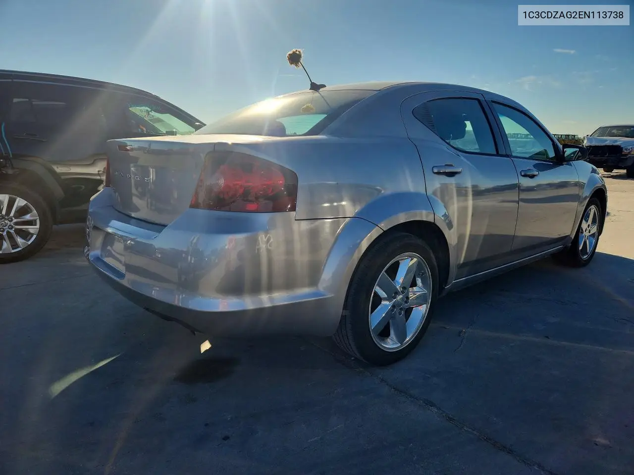 2014 DODGE AVENGER VIN 1C3CDZAG2EN113738 — фото 3