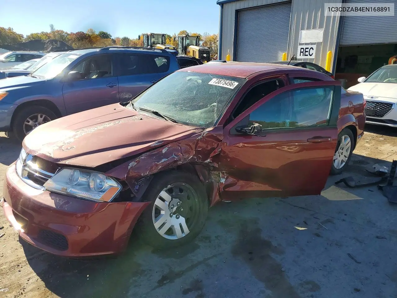 DODGE AVENGER 2014, VIN 1C3CDZAB4EN168891