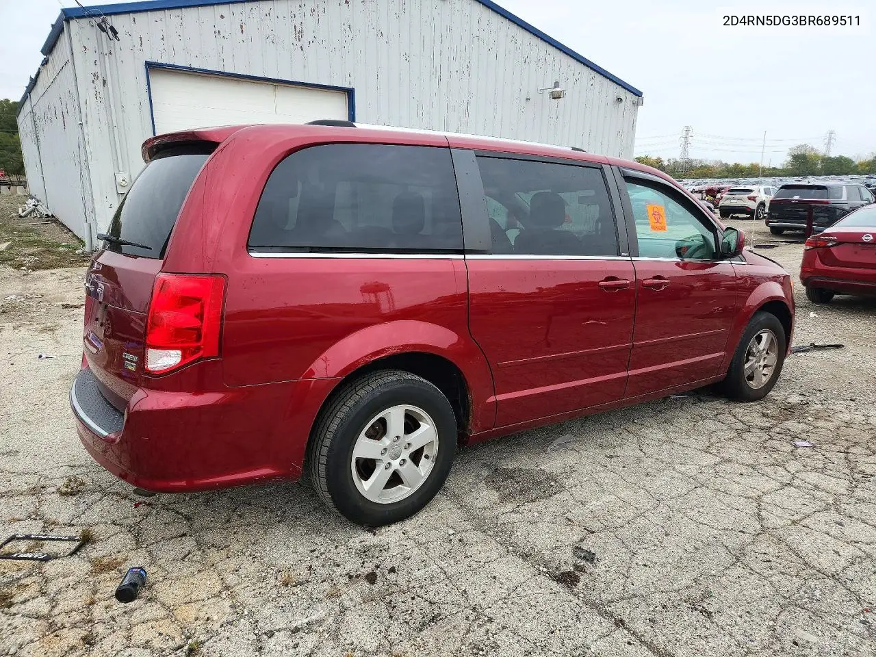 2011 DODGE CARAVAN VIN 2D4RN5DG3BR689511 — фото 3