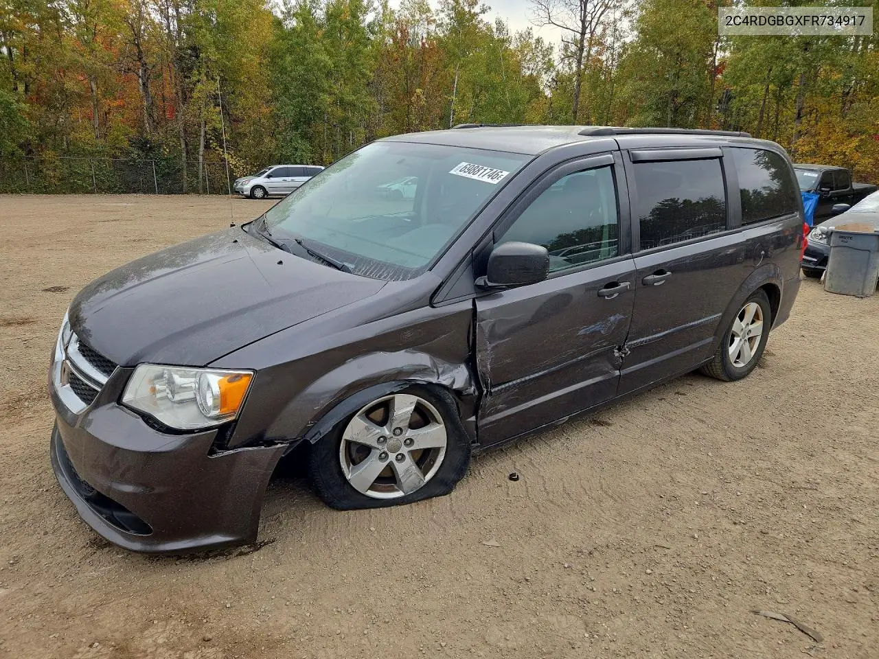 DODGE CARAVAN 2015, VIN 2C4RDGBGXFR734917