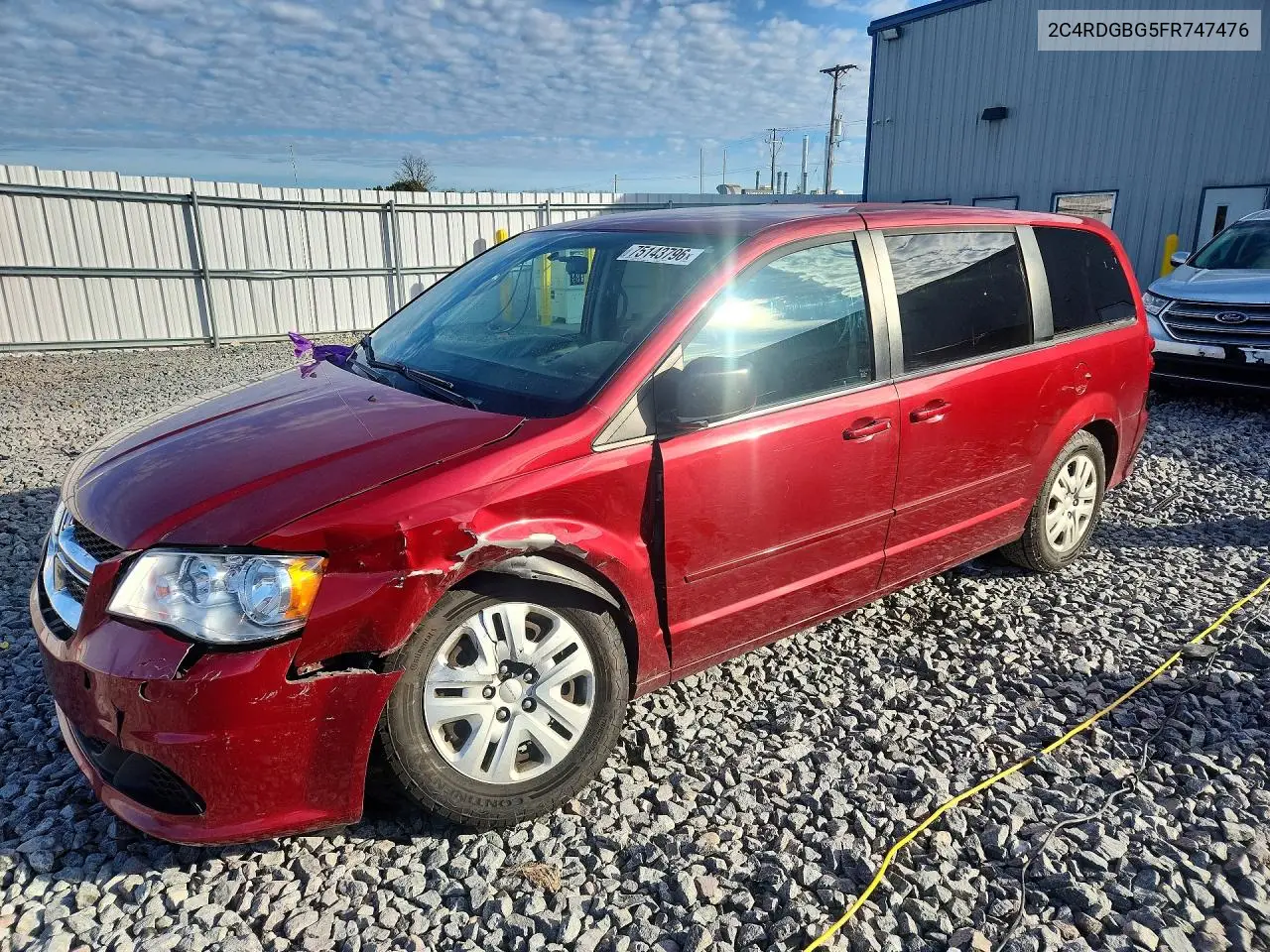 DODGE CARAVAN 2015, VIN 2C4RDGBG5FR747476