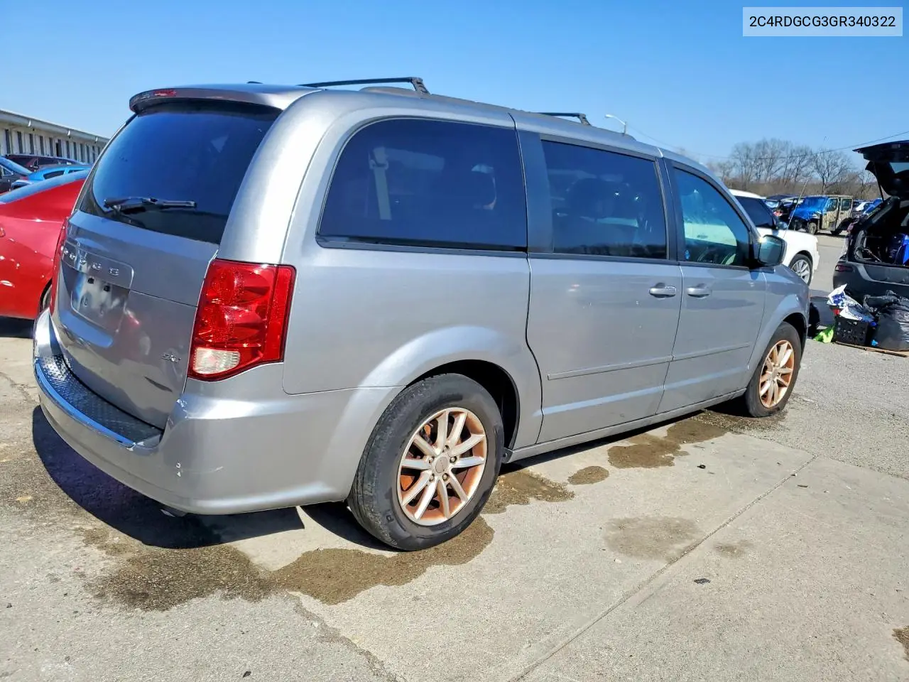2016 DODGE CARAVAN VIN 2C4RDGCG3GR340322 — фото 3