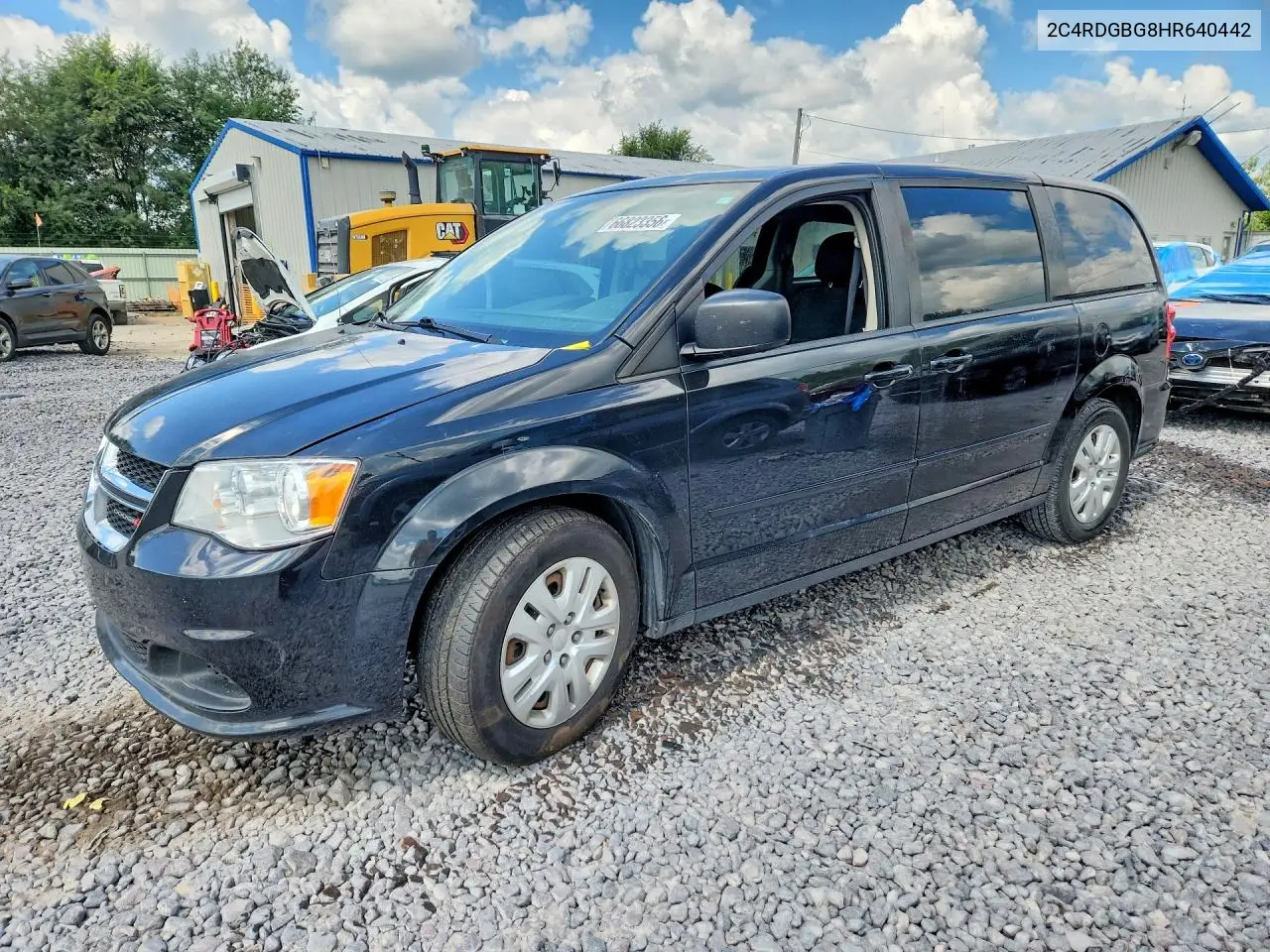 DODGE CARAVAN 2017, VIN 2C4RDGBG8HR640442