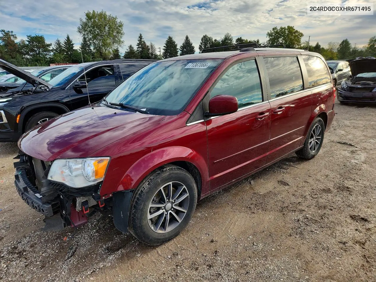 DODGE CARAVAN 2017, VIN 2C4RDGCGXHR671495