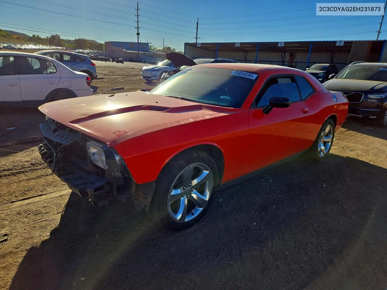 DODGE CHALLENGER 2014, VIN 2C3CDYAG2EH231873