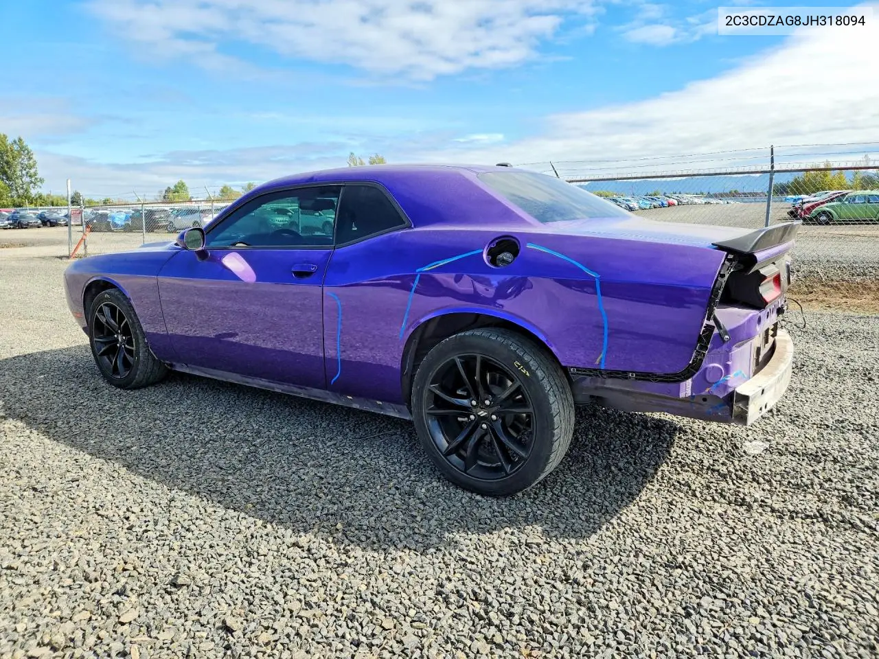 2018 DODGE CHALLENGER VIN 2C3CDZAG8JH318094 — фото 2