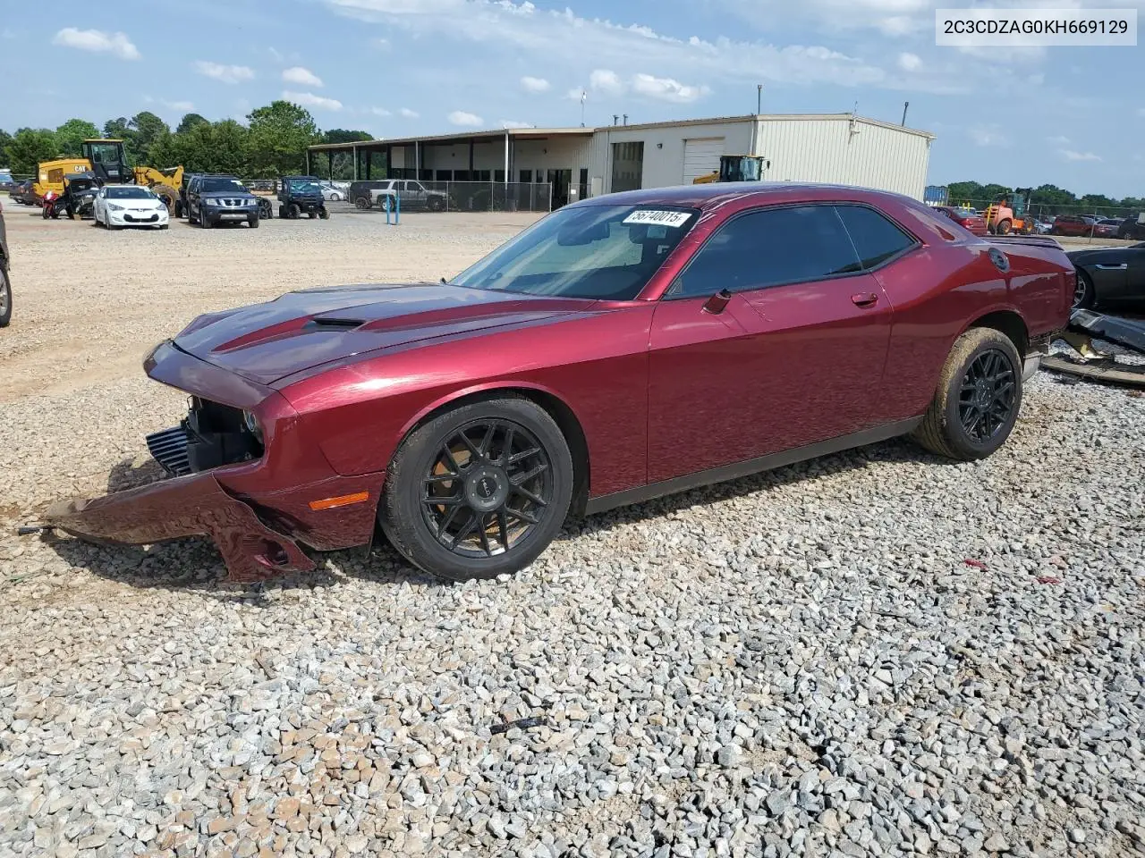 DODGE CHALLENGER 2019, VIN 2C3CDZAG0KH669129
