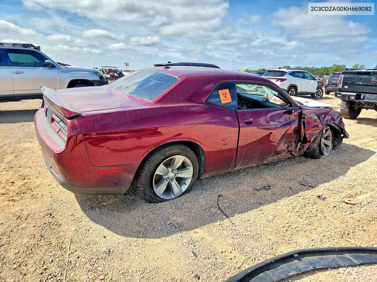 2019 DODGE CHALLENGER VIN 2C3CDZAG0KH669082 — фото 3