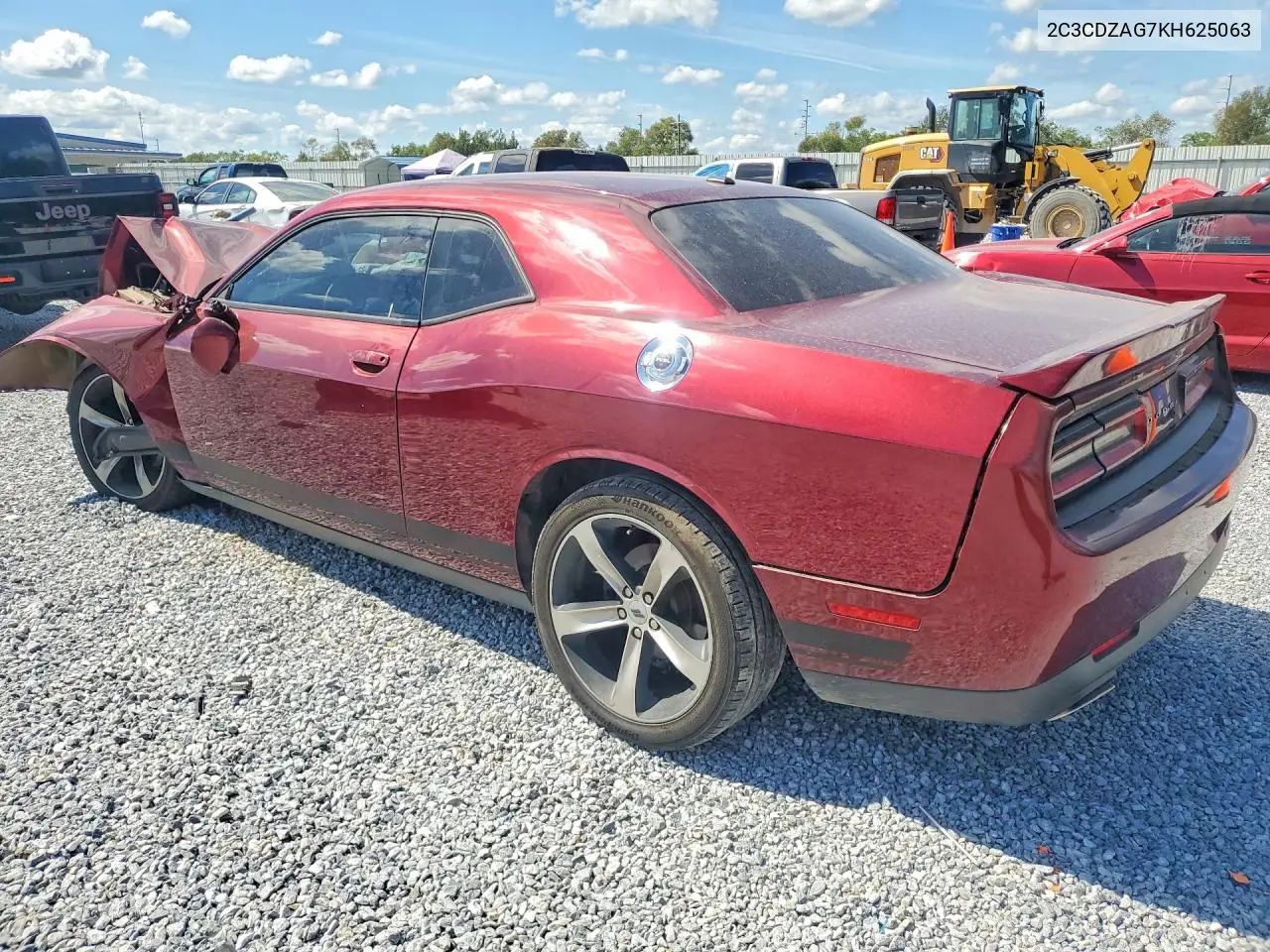 2019 DODGE CHALLENGER VIN 2C3CDZAG7KH625063 — фото 2