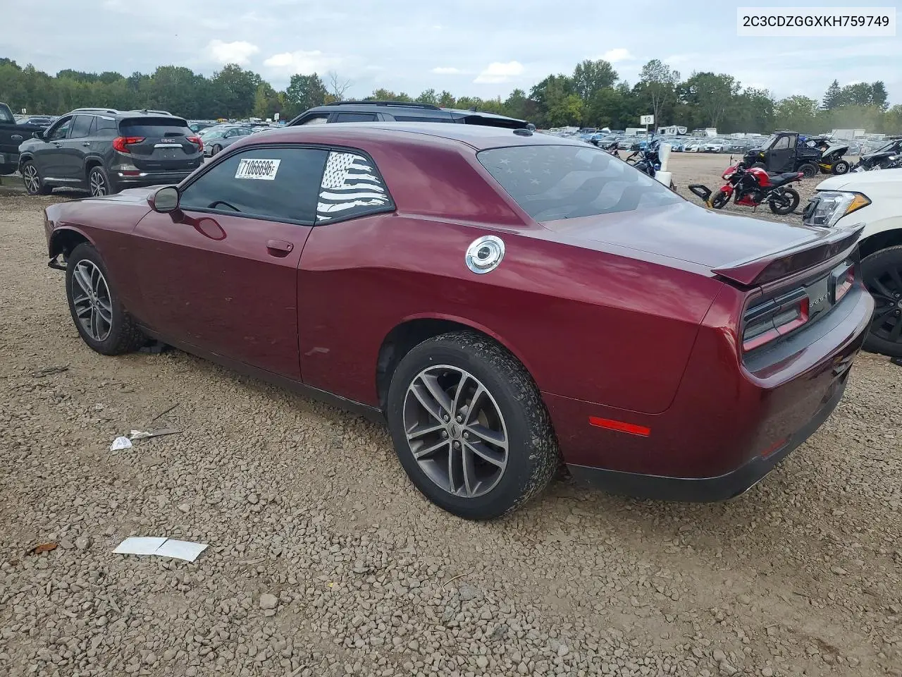 2019 DODGE CHALLENGER VIN 2C3CDZGGXKH759749 — фото 2