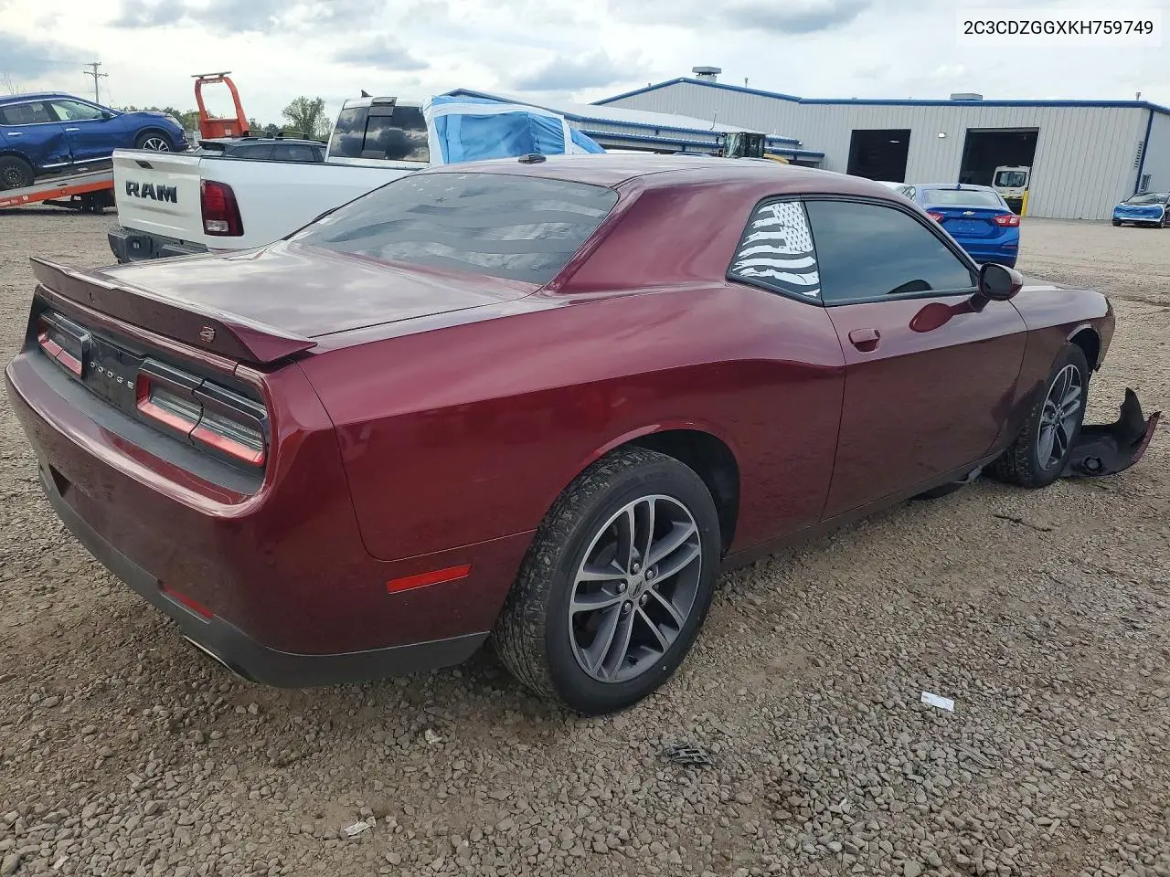 2019 DODGE CHALLENGER VIN 2C3CDZGGXKH759749 — фото 3