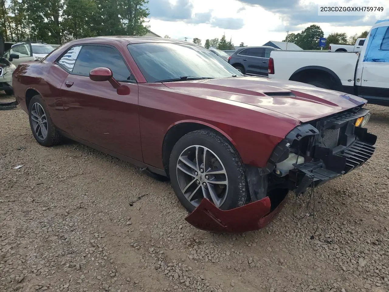2019 DODGE CHALLENGER VIN 2C3CDZGGXKH759749 — фото 4