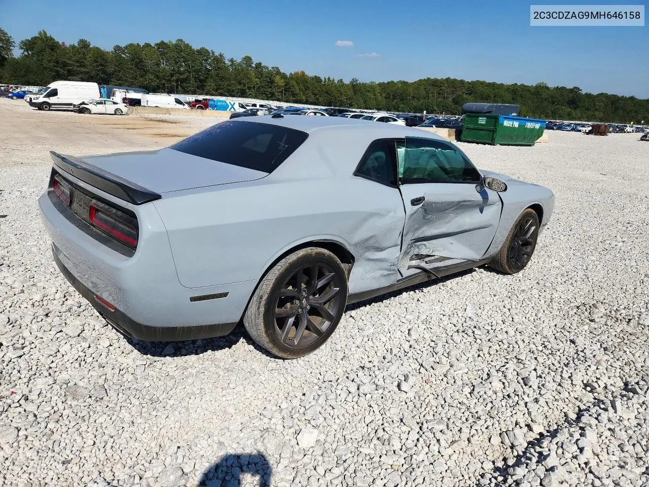 2021 DODGE CHALLENGER VIN 2C3CDZAG9MH646158 — фото 3