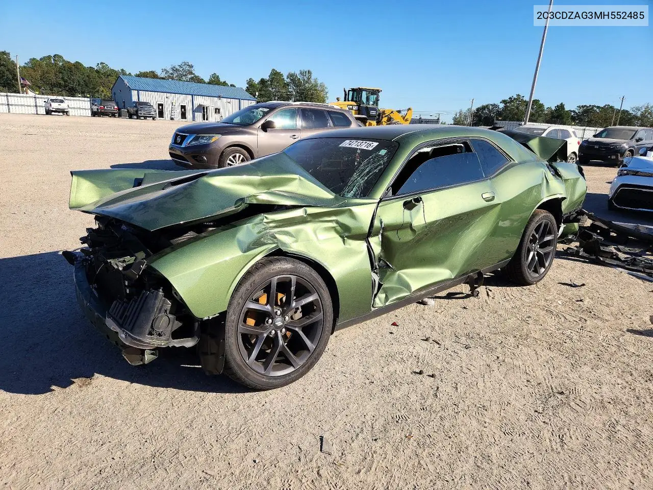 DODGE CHALLENGER 2021, VIN 2C3CDZAG3MH552485