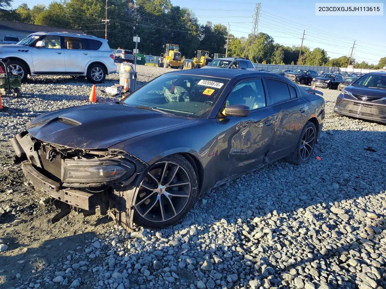 2018 DODGE CHARGER VIN 2C3CDXGJ5JH113615 — фото 1