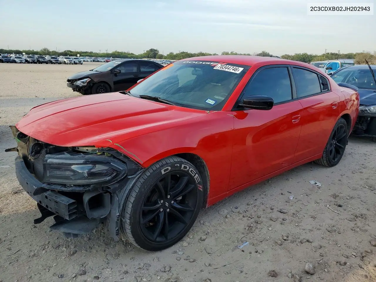 DODGE CHARGER 2018, VIN 2C3CDXBG2JH202943