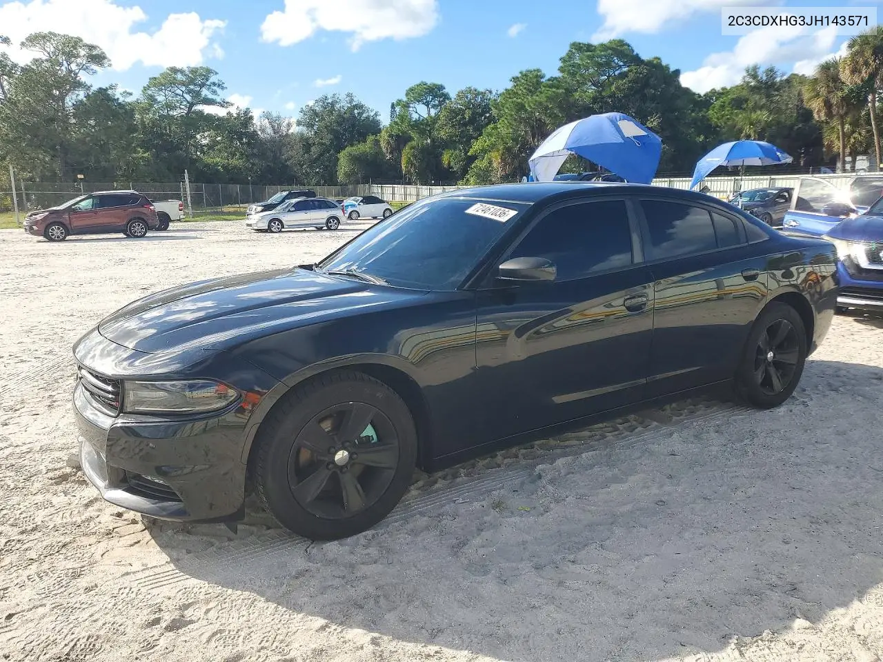 DODGE CHARGER 2018, VIN 2C3CDXHG3JH143571