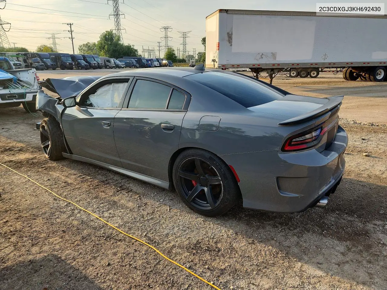 2019 DODGE CHARGER VIN 2C3CDXGJ3KH692430 — фото 2