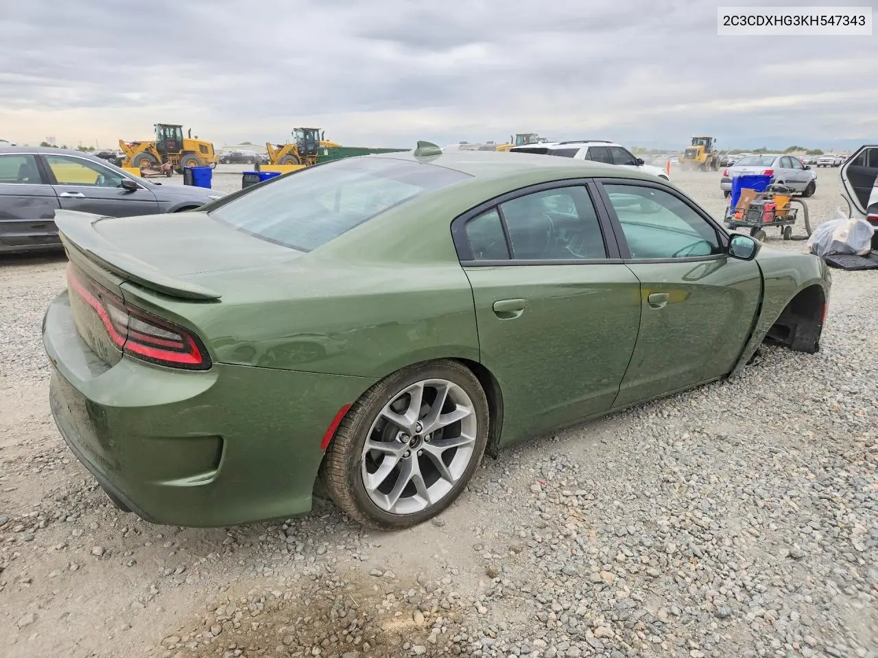 2019 DODGE CHARGER VIN 2C3CDXHG3KH547343 — фото 3