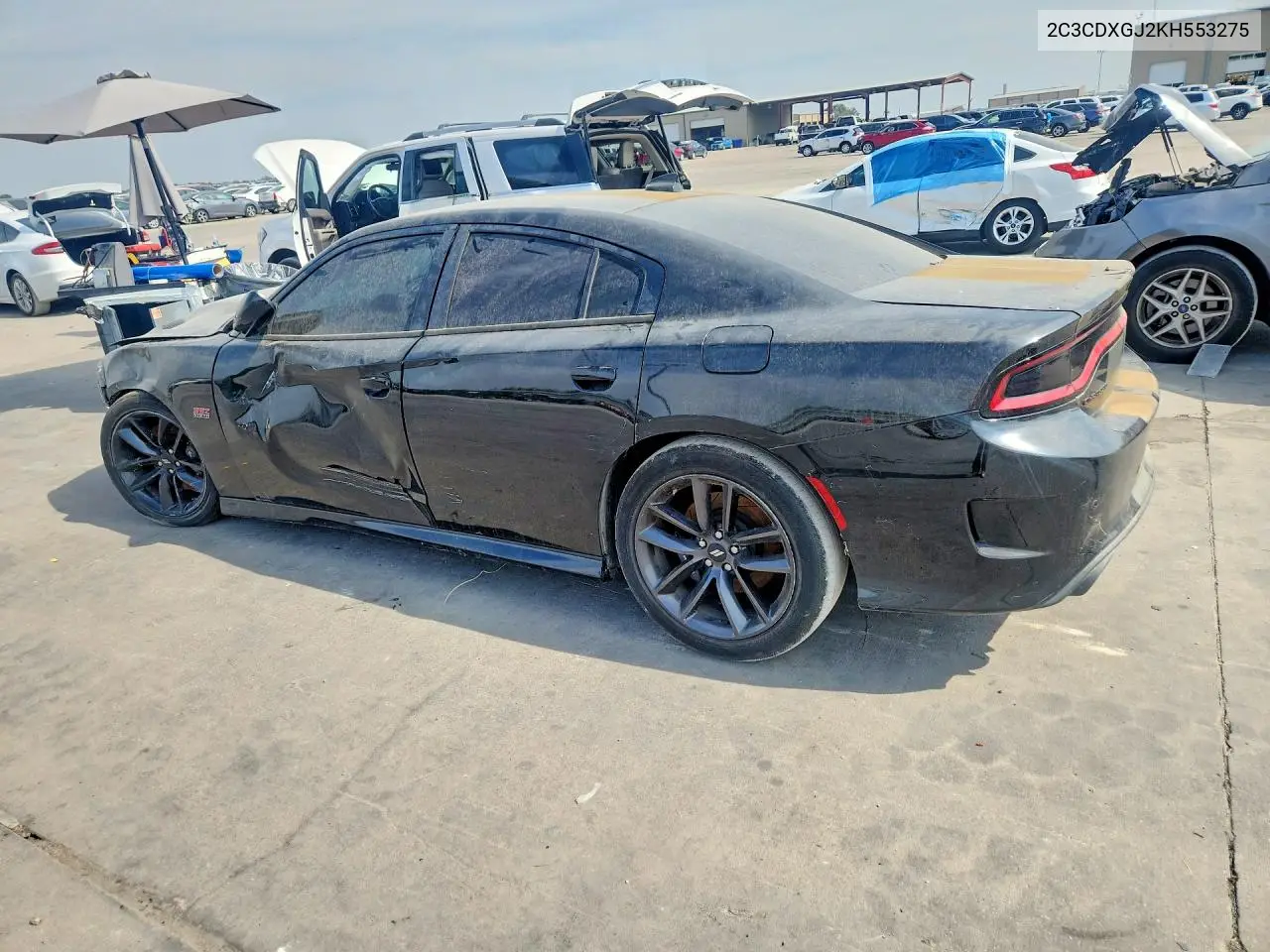 2019 DODGE CHARGER VIN 2C3CDXGJ2KH553275 — фото 2