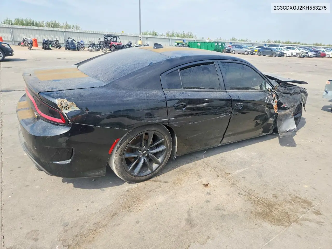 2019 DODGE CHARGER VIN 2C3CDXGJ2KH553275 — фото 3