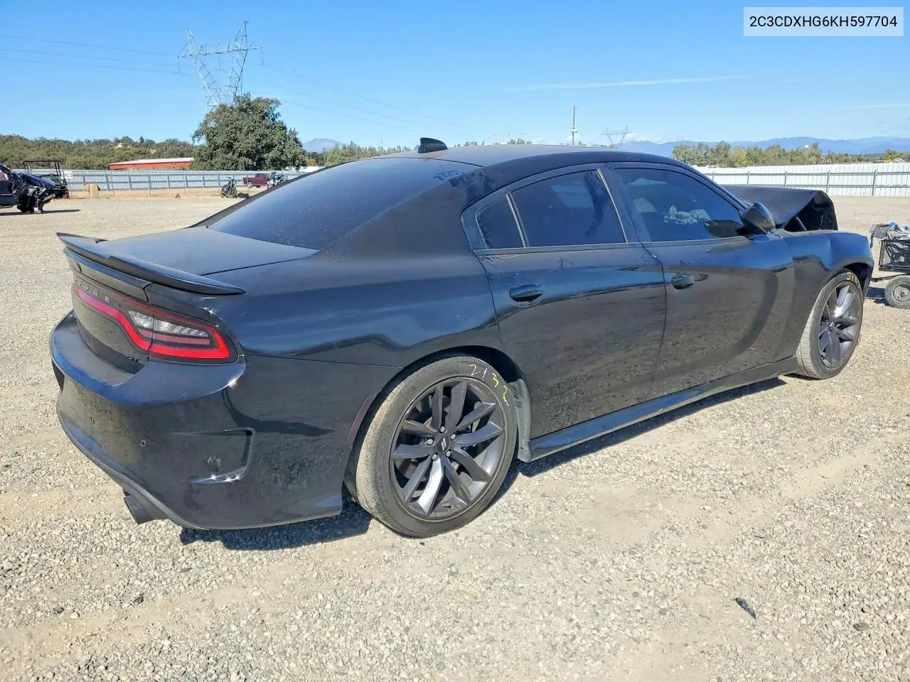 2019 DODGE CHARGER VIN 2C3CDXHG6KH597704 — фото 3