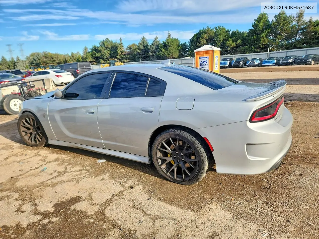 2019 DODGE CHARGER VIN 2C3CDXL90KH571687 — фото 2