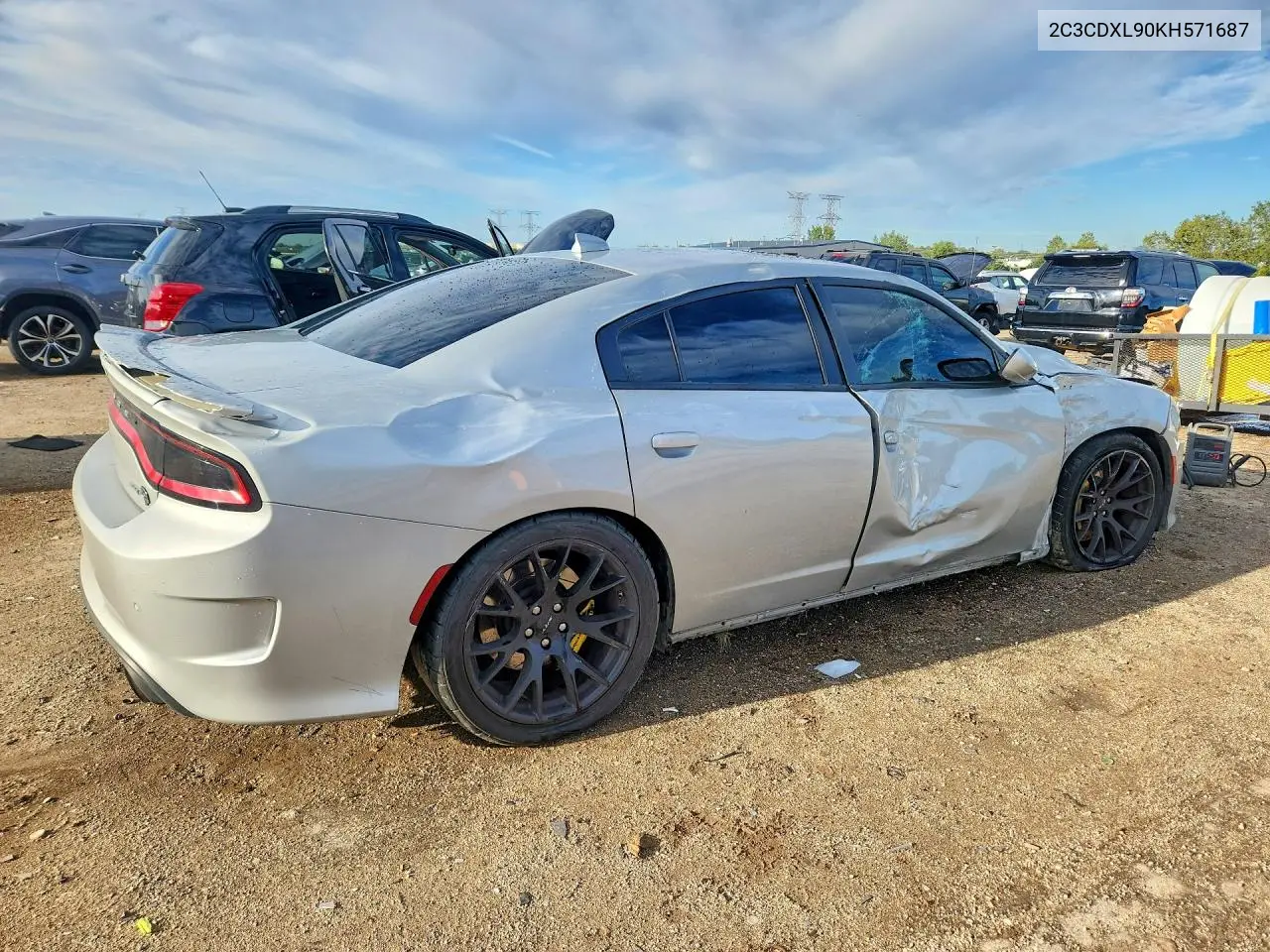 2019 DODGE CHARGER VIN 2C3CDXL90KH571687 — фото 3