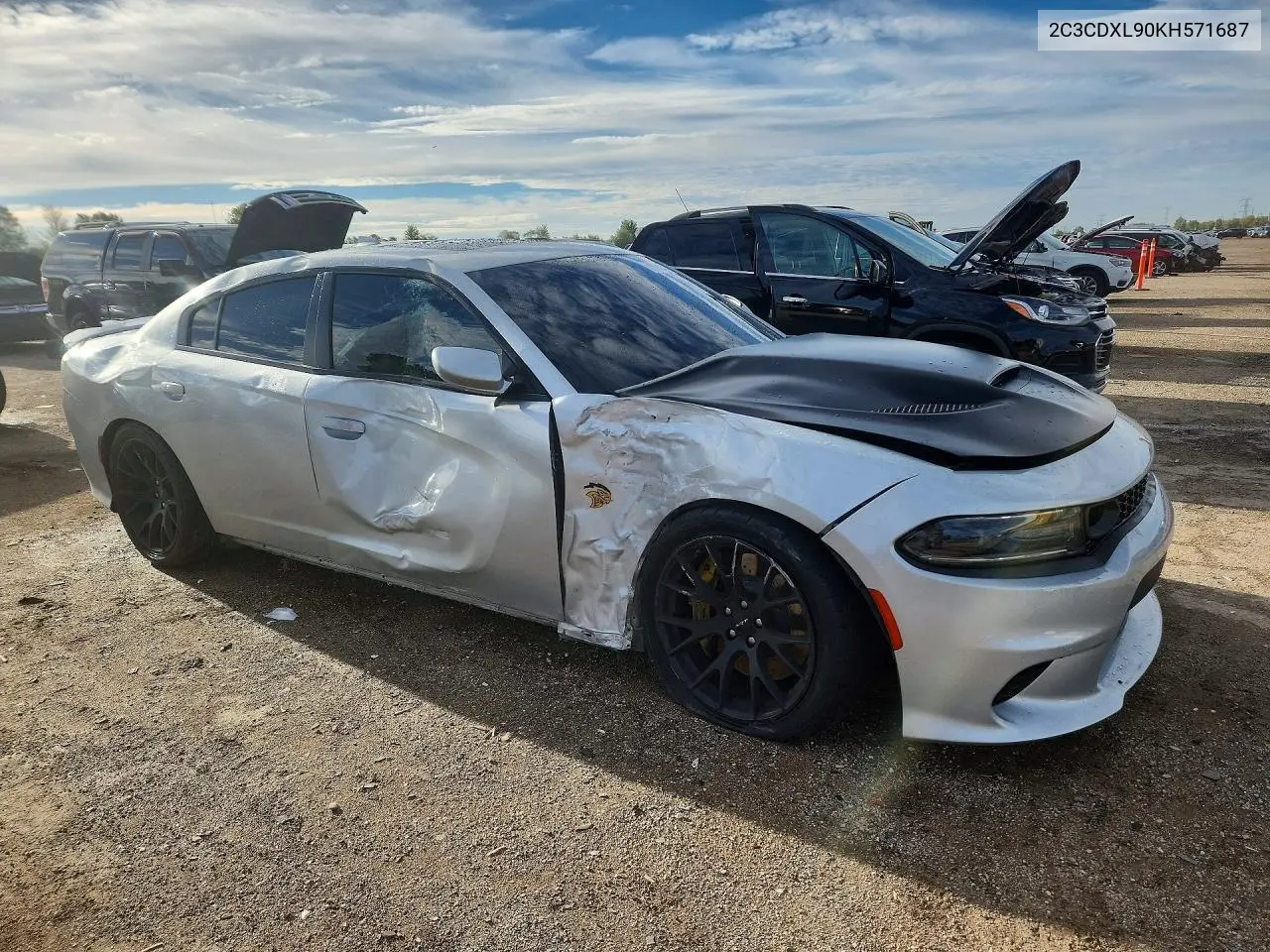 2019 DODGE CHARGER VIN 2C3CDXL90KH571687 — фото 4
