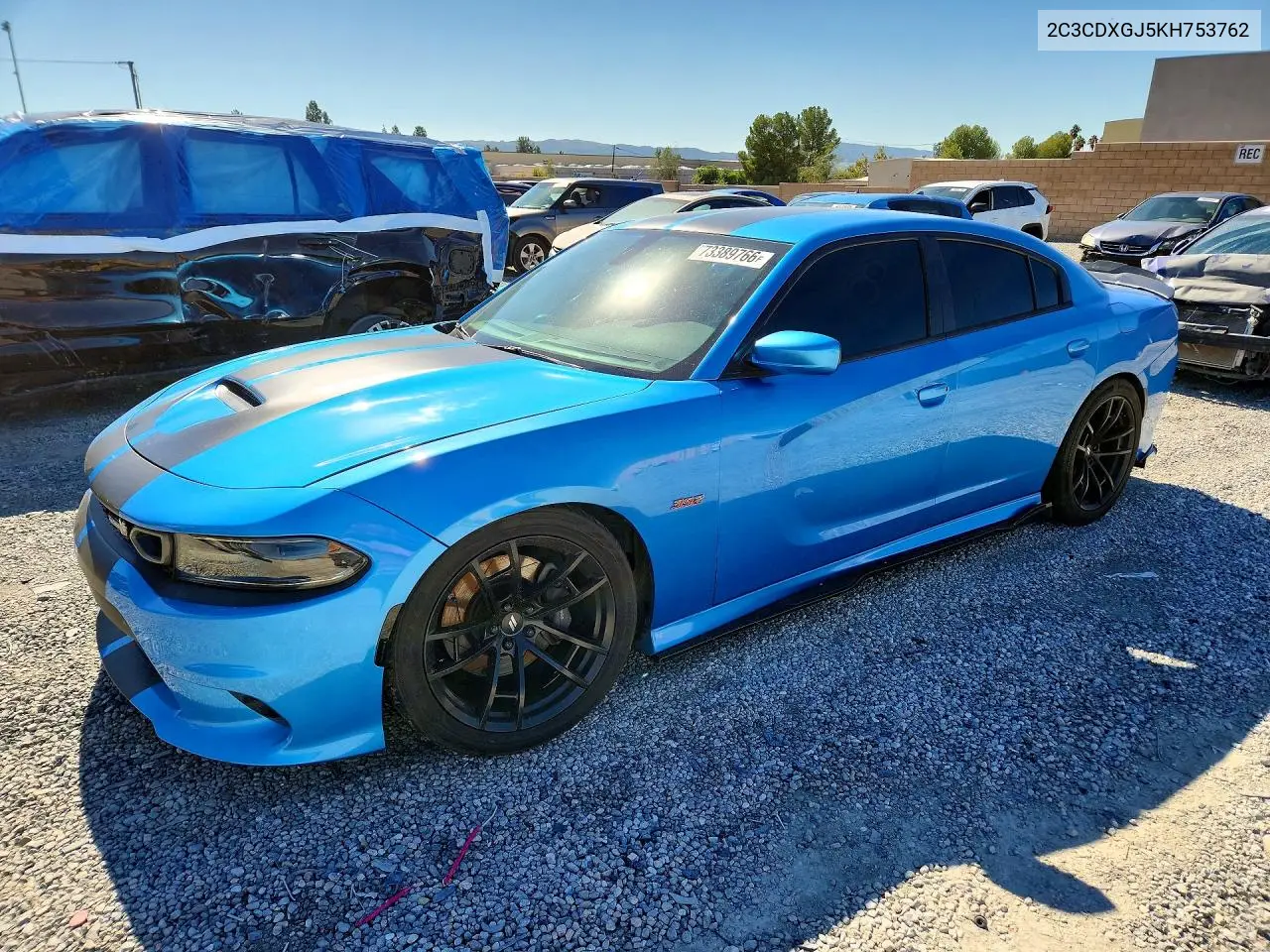 DODGE CHARGER 2019, VIN 2C3CDXGJ5KH753762