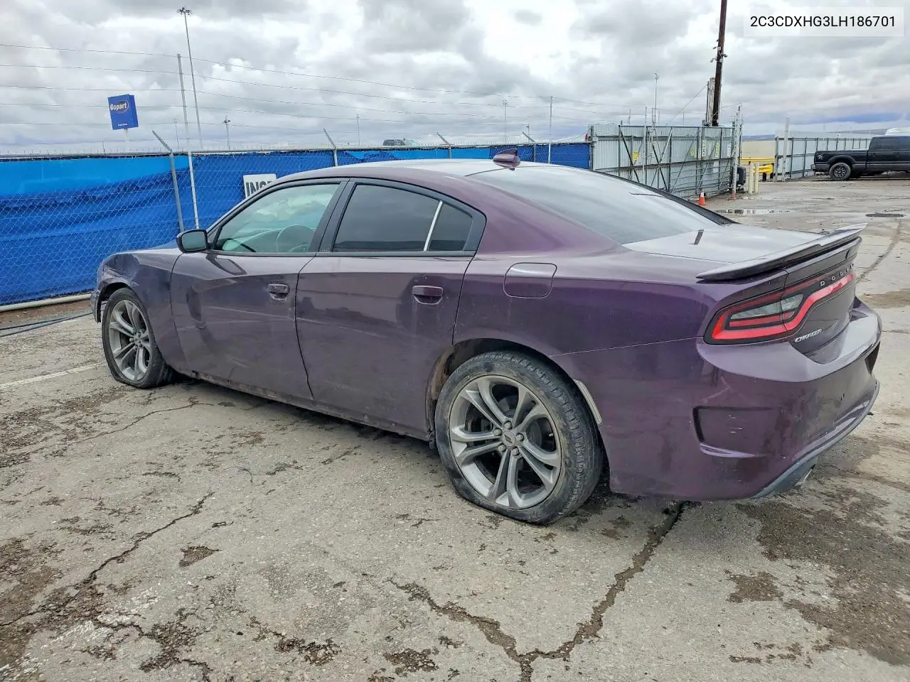 2020 DODGE CHARGER VIN 2C3CDXHG3LH186701 — фото 2
