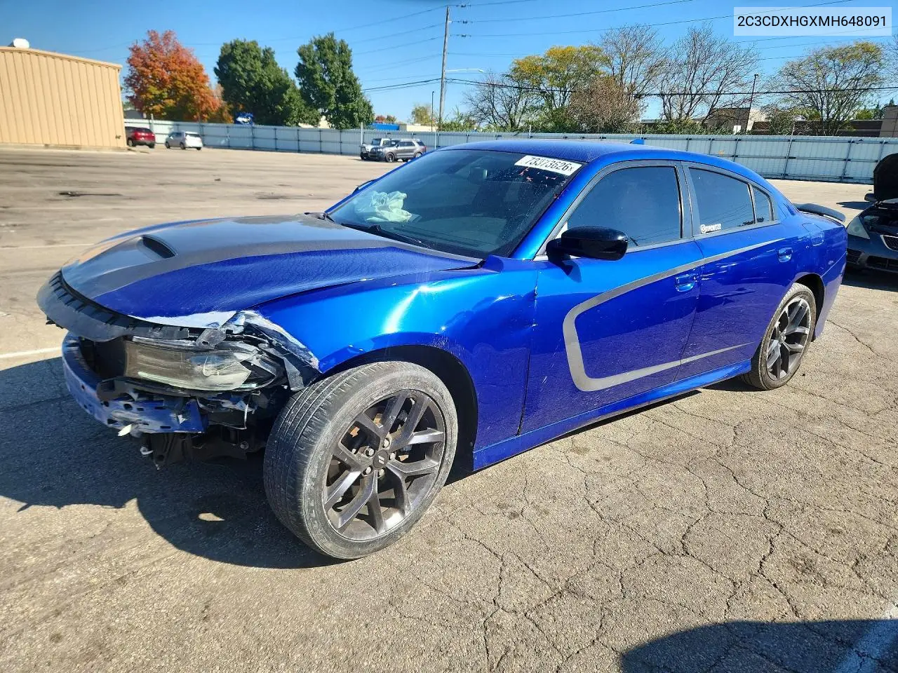 DODGE CHARGER 2021, VIN 2C3CDXHGXMH648091