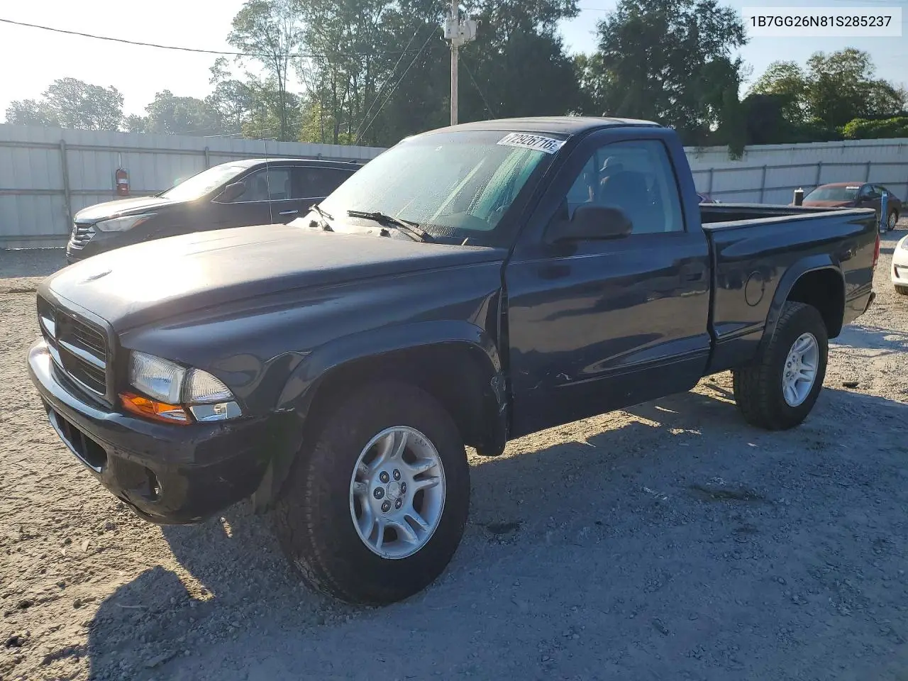 DODGE DAKOTA 2001, VIN 1B7GG26N81S285237