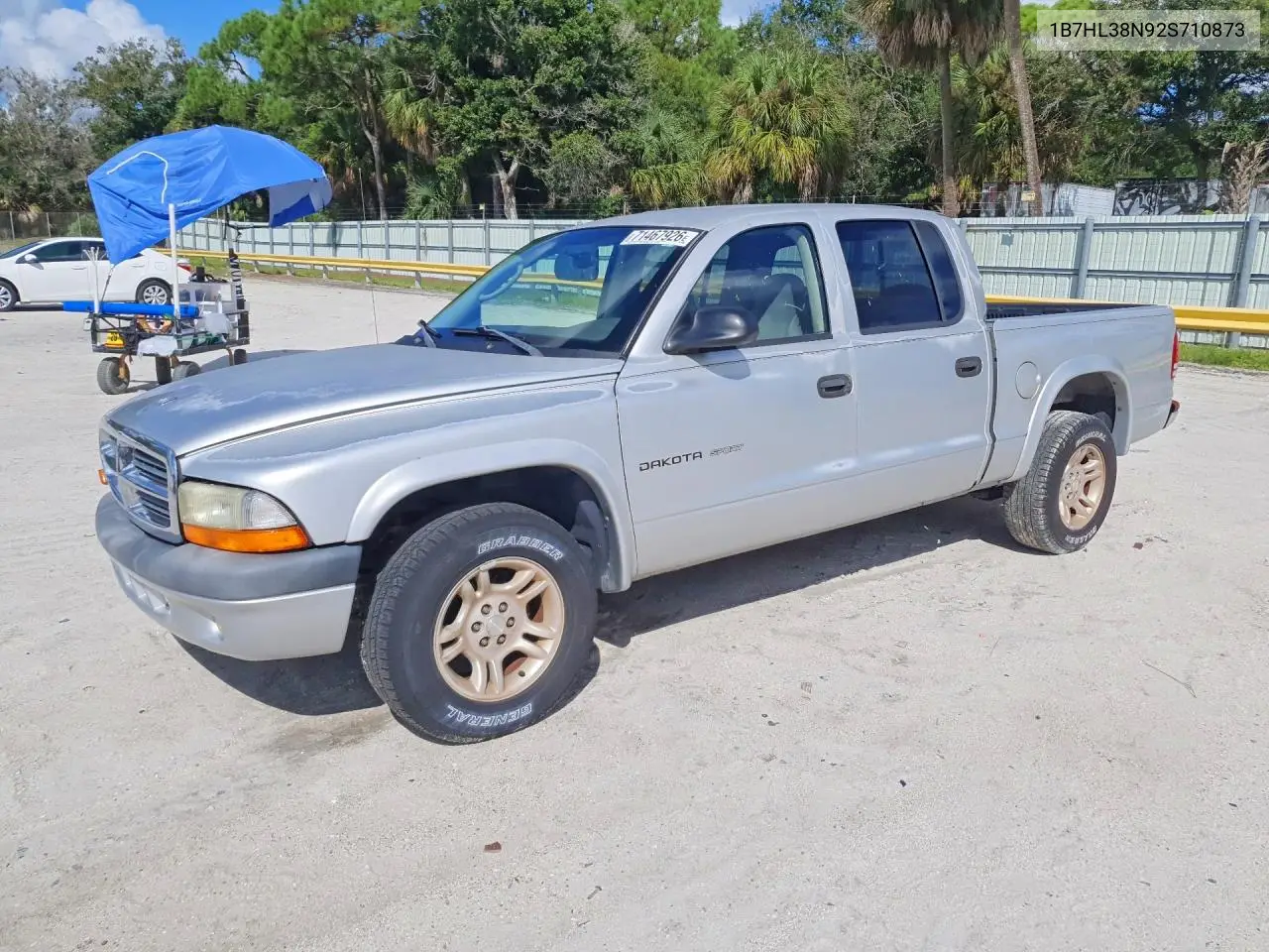 DODGE DAKOTA 2002, VIN 1B7HL38N92S710873