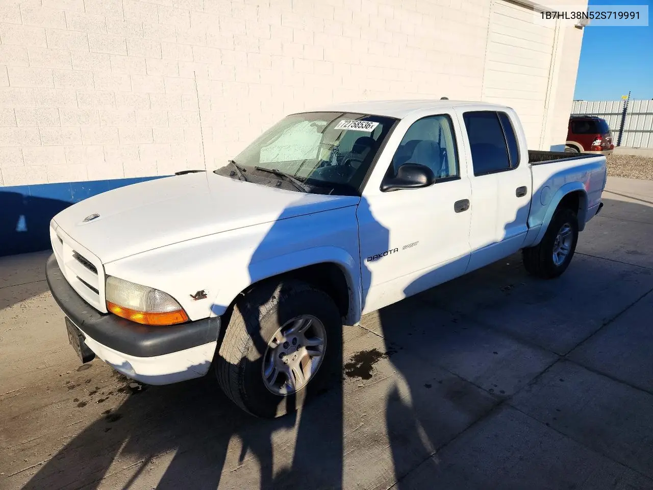 DODGE DAKOTA 2002, VIN 1B7HL38N52S719991